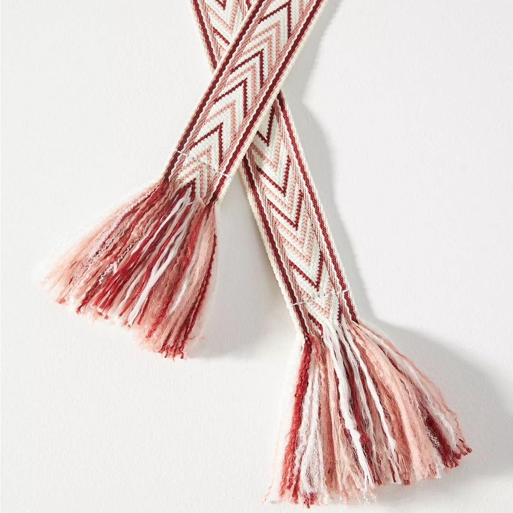 Anthropologie Woven Fringe Bohemian Tie Belt - Picture 5 of 7